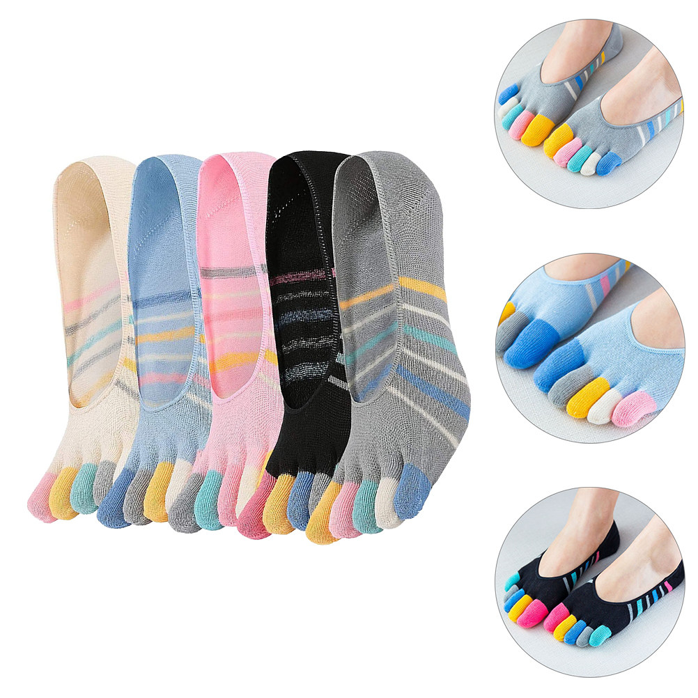 5Pairs Women Finger Toe Socks  - Invisibility Sock Loafer avaliação e preço